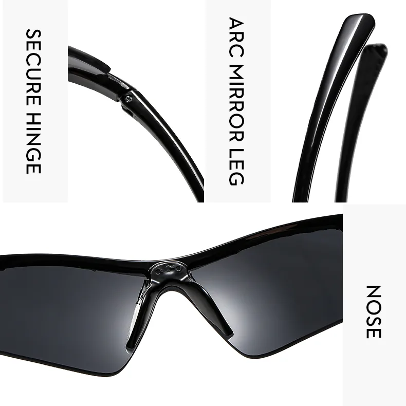 Biker Casual Solid Color Pc Gradient Tinted Lenses Half Frame Women's Sunglasses display picture 6