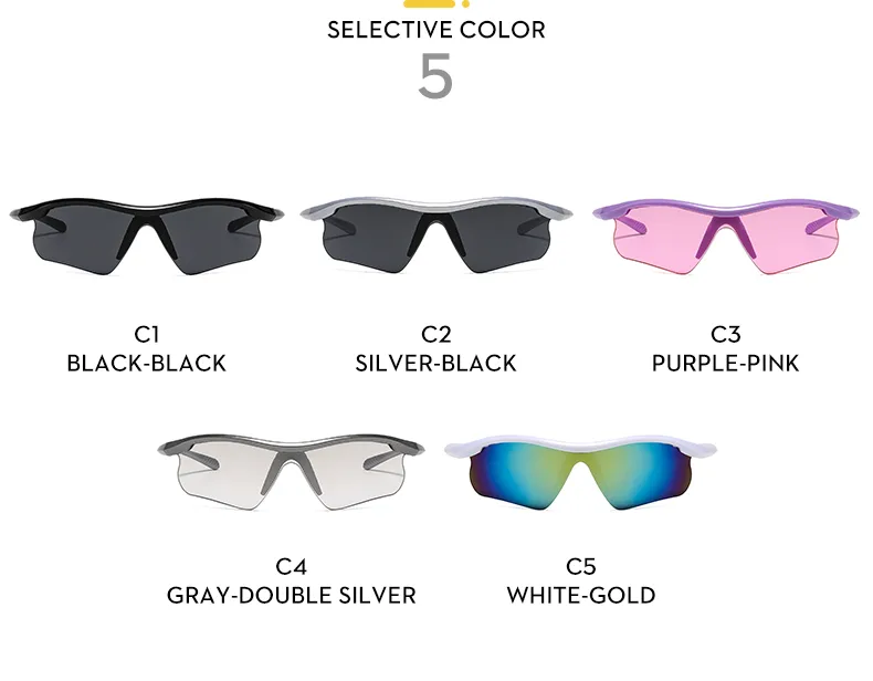Biker Casual Solid Color Pc Gradient Tinted Lenses Half Frame Women's Sunglasses display picture 4