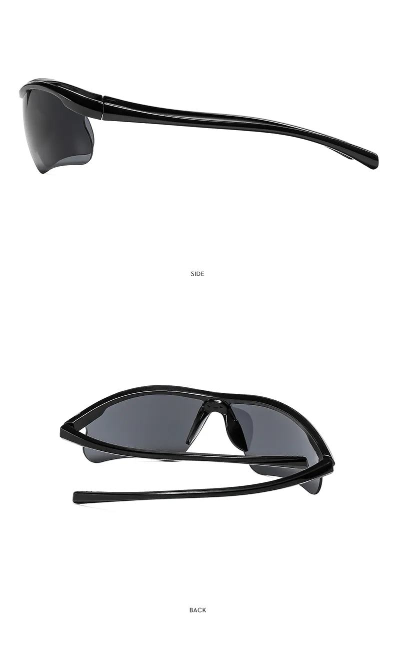 Biker Casual Solid Color Pc Gradient Tinted Lenses Half Frame Women's Sunglasses display picture 7