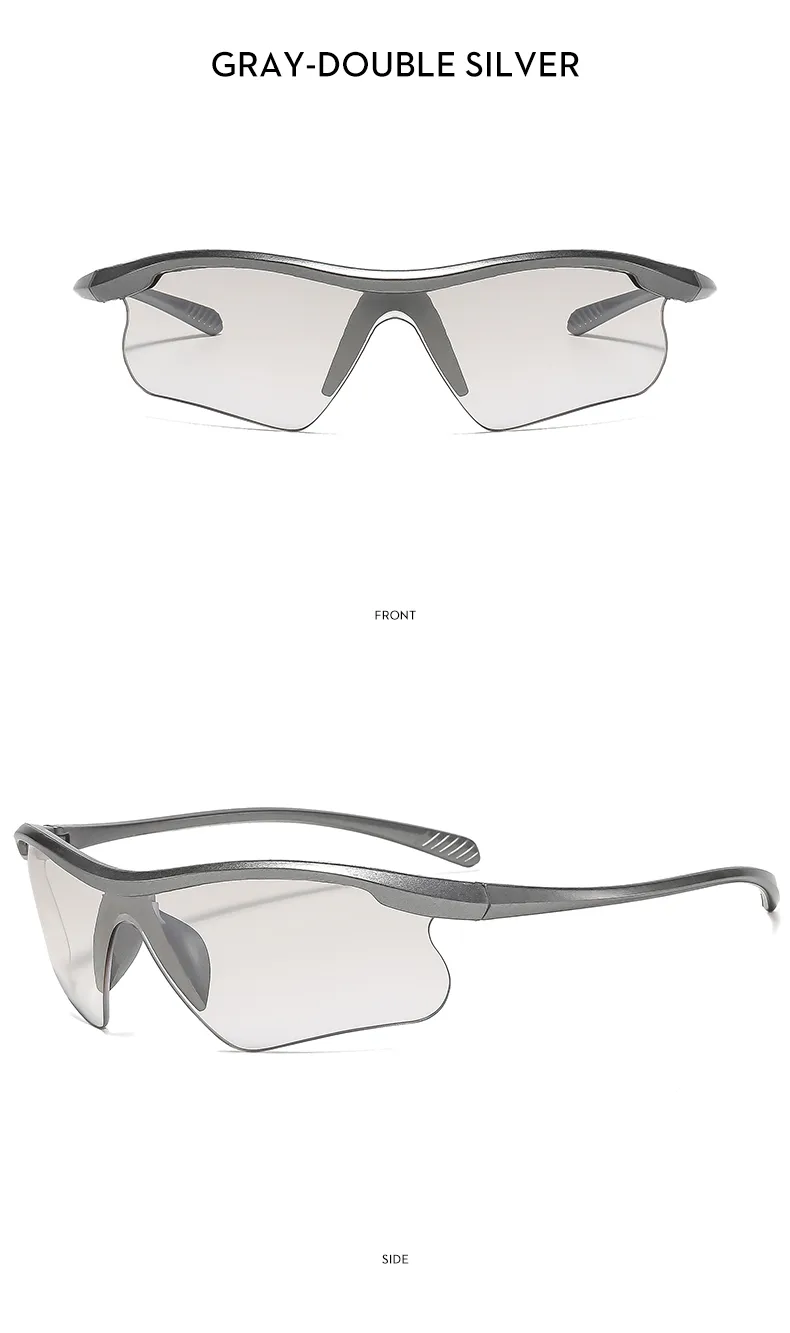 Biker Casual Solid Color Pc Gradient Tinted Lenses Half Frame Women's Sunglasses display picture 10