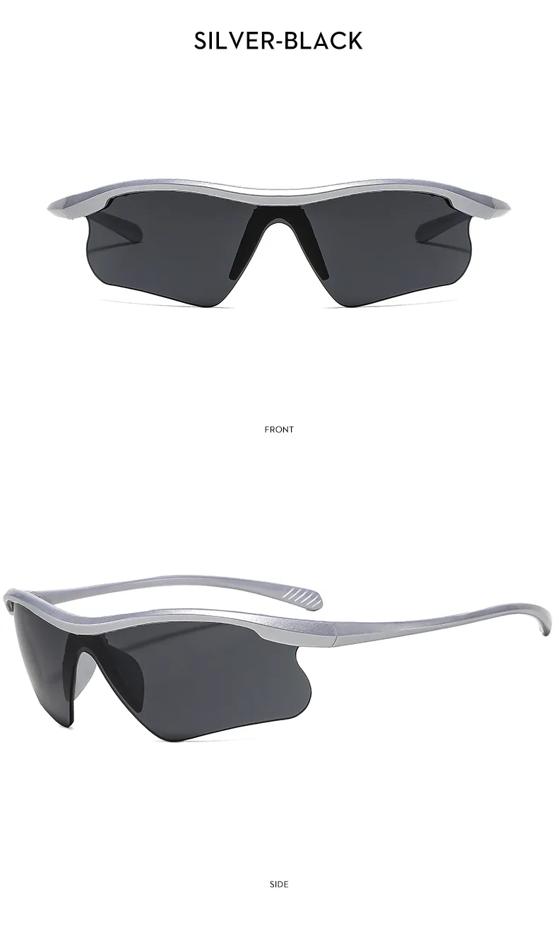 Biker Casual Solid Color Pc Gradient Tinted Lenses Half Frame Women's Sunglasses display picture 8