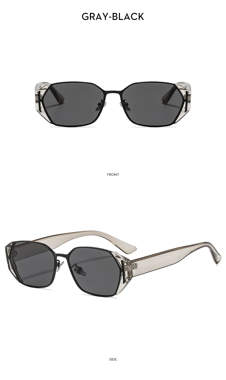 Carré Décontractée Couleur Unie Ca Verres Teintés Dégradés Plein Cadre Femmes De Lunettes De Soleil display picture 7