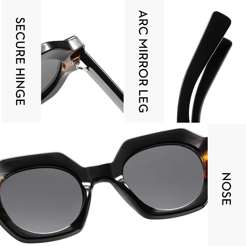 Polygone Décontractée Couleur Unie Ca Plein Cadre Femmes De Lunettes De Soleil display picture 4