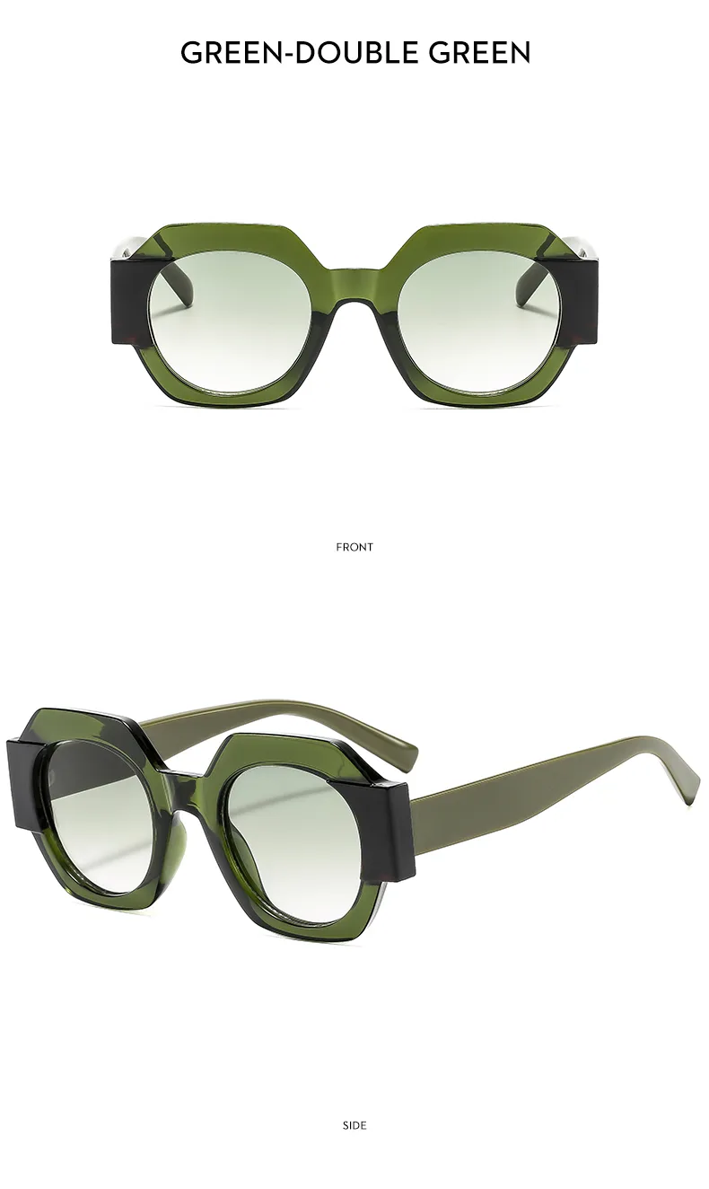 Polígono Casual Color Sólido C.A. Fotograma Completo Gafas De Sol Mujer display picture 20