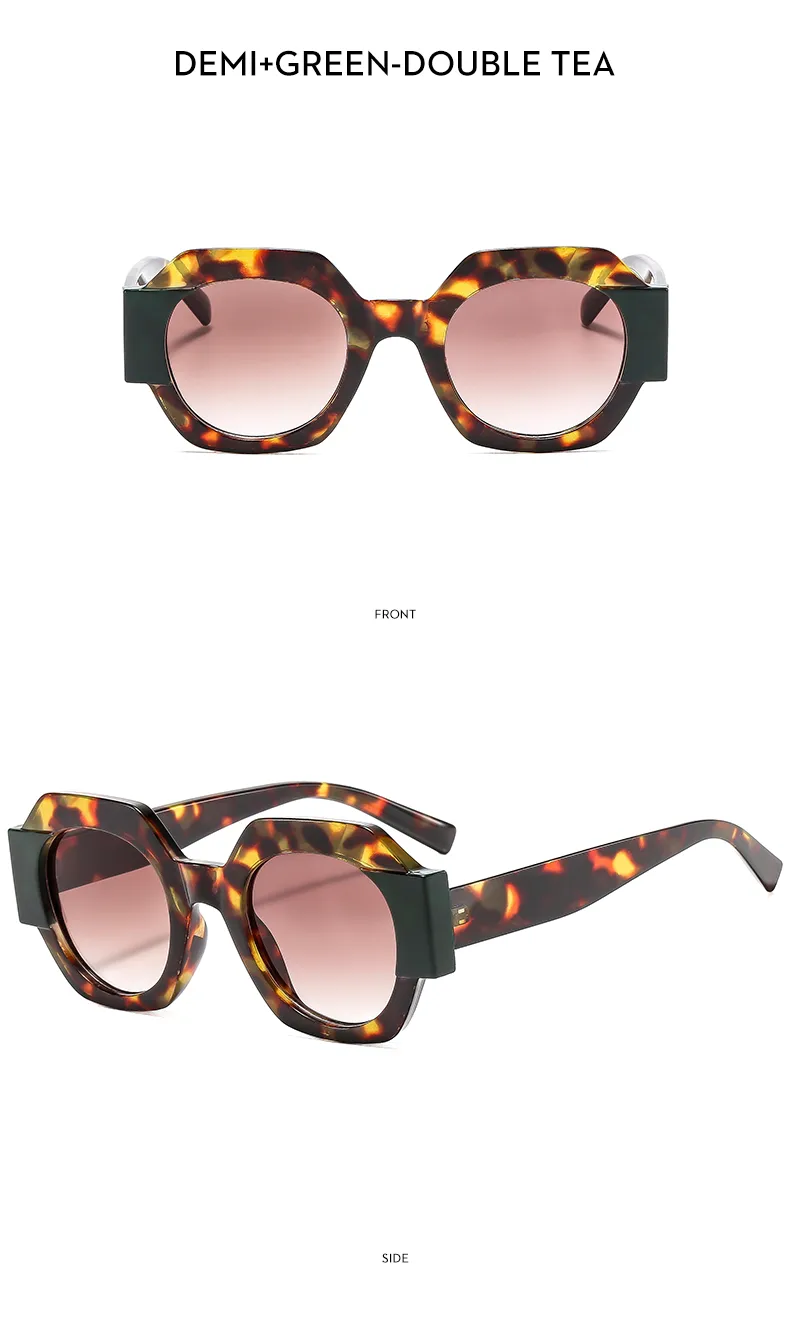 Polígono Casual Color Sólido C.A. Fotograma Completo Gafas De Sol Mujer display picture 24