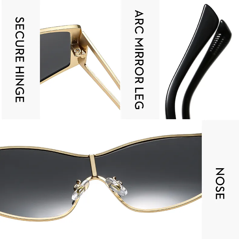 Miroir De Forme Spéciale Décontractée Géométrique Pc Plein Cadre Femmes De Lunettes De Soleil display picture 7