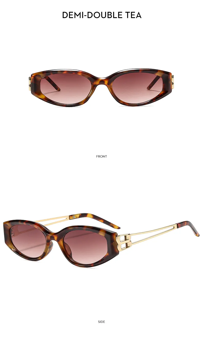 Special-Shaped Mirror Casual Solid Color Ac Gradient Tinted Lenses Half Frame Women's Sunglasses display picture 11