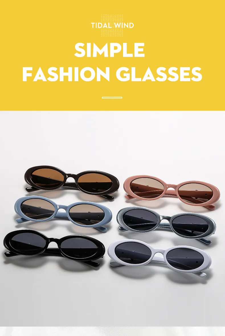 Oval Frame Casual Solid Color Ac Gradient Tinted Lenses Full Frame Women's Sunglasses display picture 6