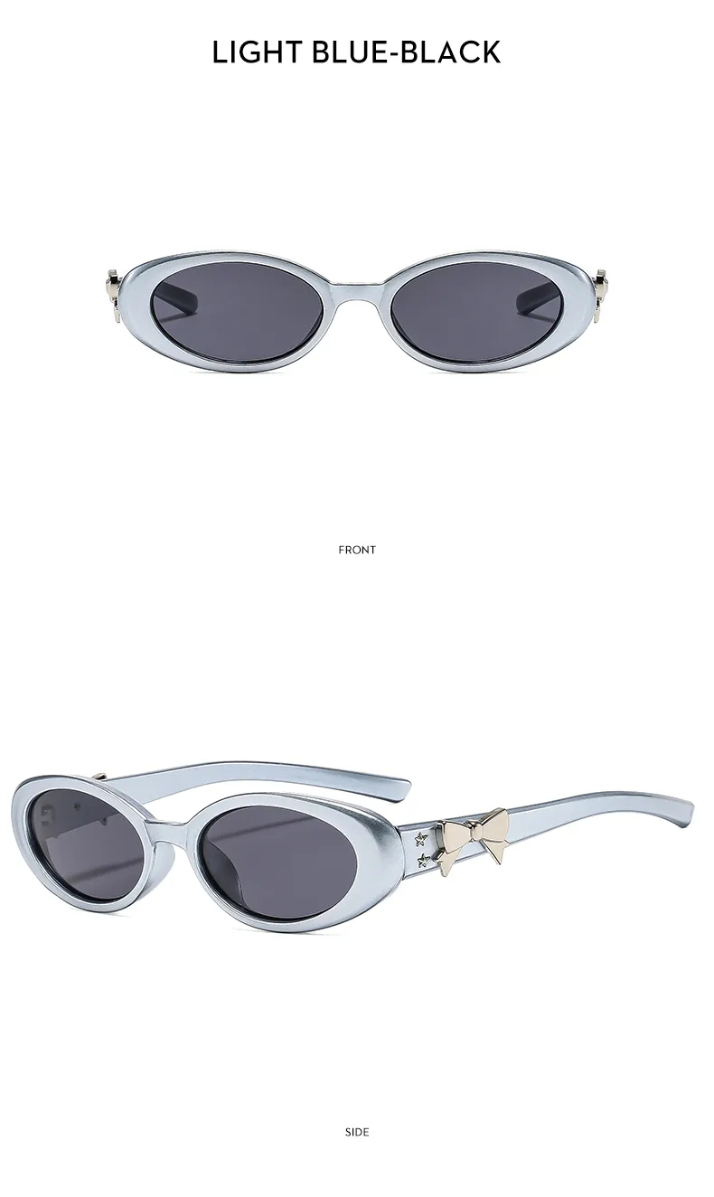 Oval Frame Casual Solid Color Ac Gradient Tinted Lenses Full Frame Women's Sunglasses display picture 12