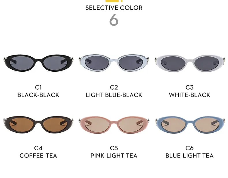 Oval Frame Casual Solid Color Ac Gradient Tinted Lenses Full Frame Women's Sunglasses display picture 8