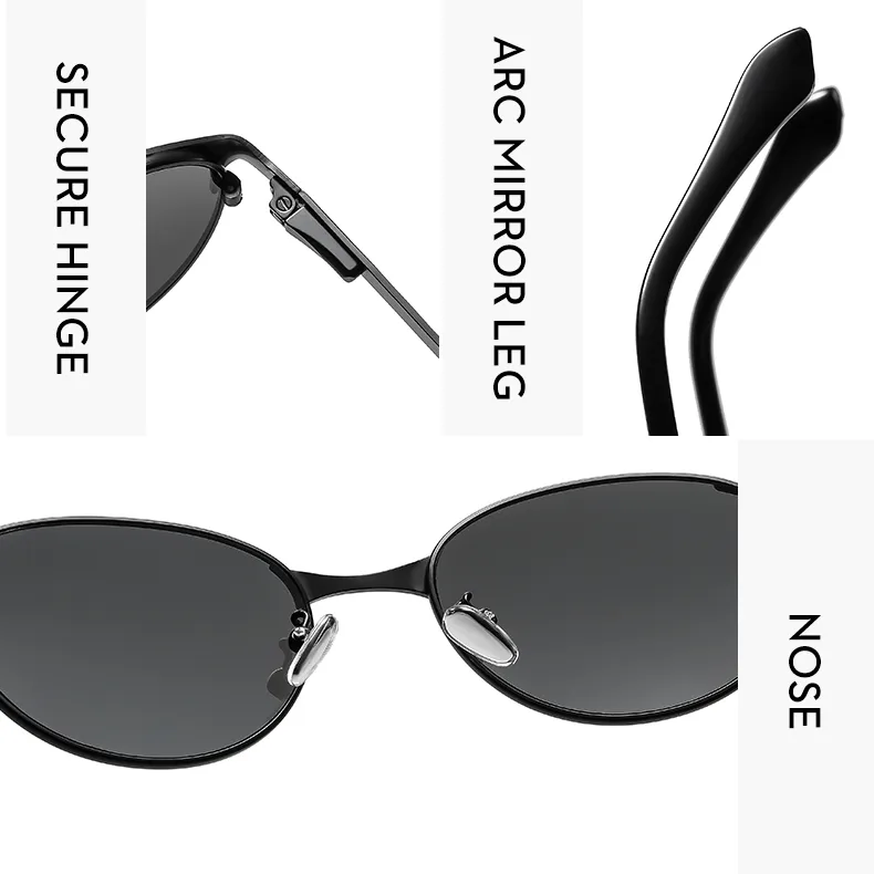 Oval Frame Casual Solid Color Ac Gradient Tinted Lenses Full Frame Women's Sunglasses display picture 3