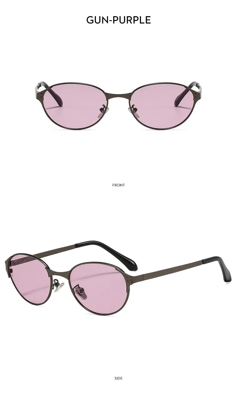 Oval Frame Casual Solid Color Ac Gradient Tinted Lenses Full Frame Women's Sunglasses display picture 14