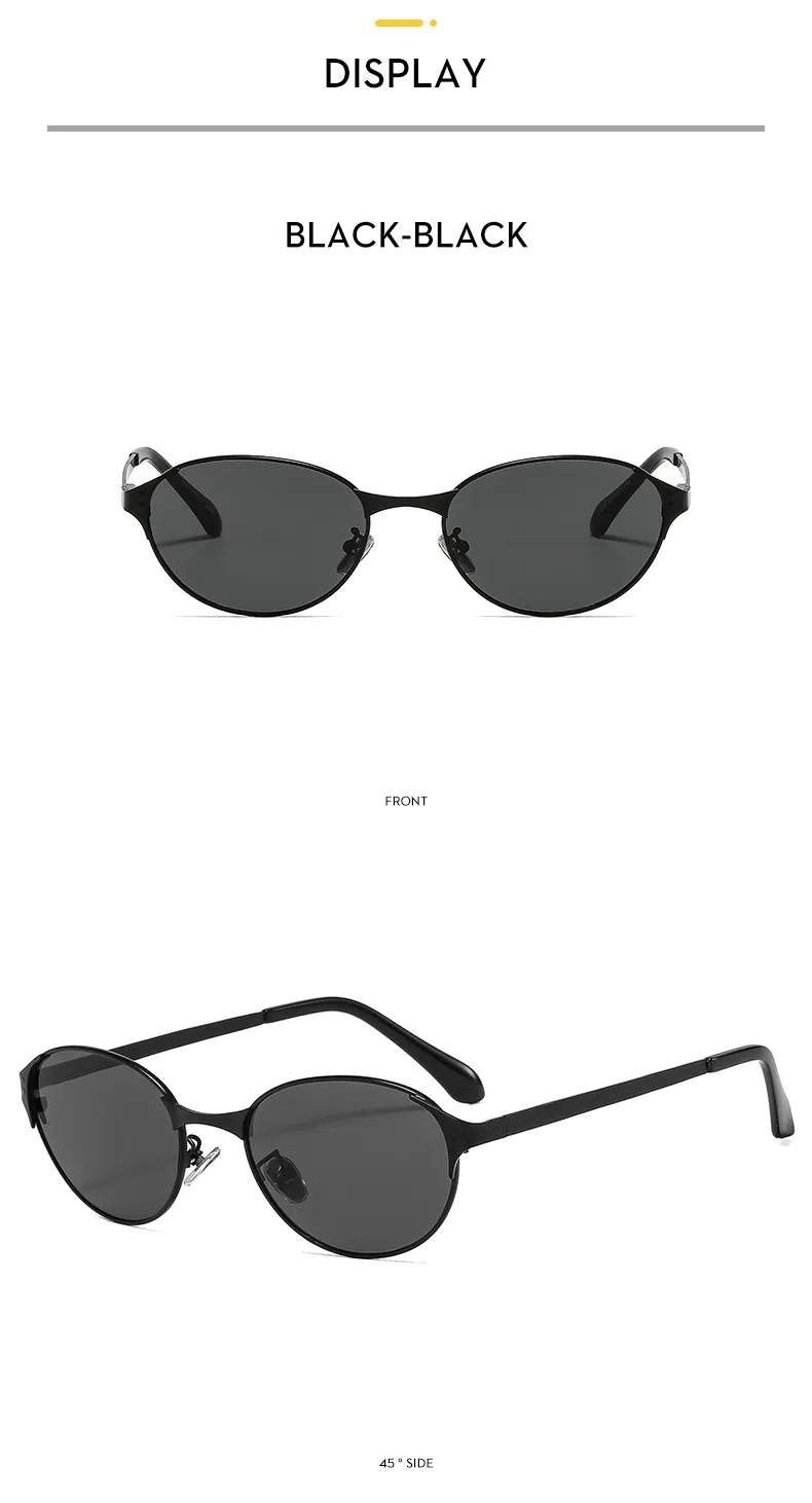 Oval Frame Casual Solid Color Ac Gradient Tinted Lenses Full Frame Women's Sunglasses display picture 7