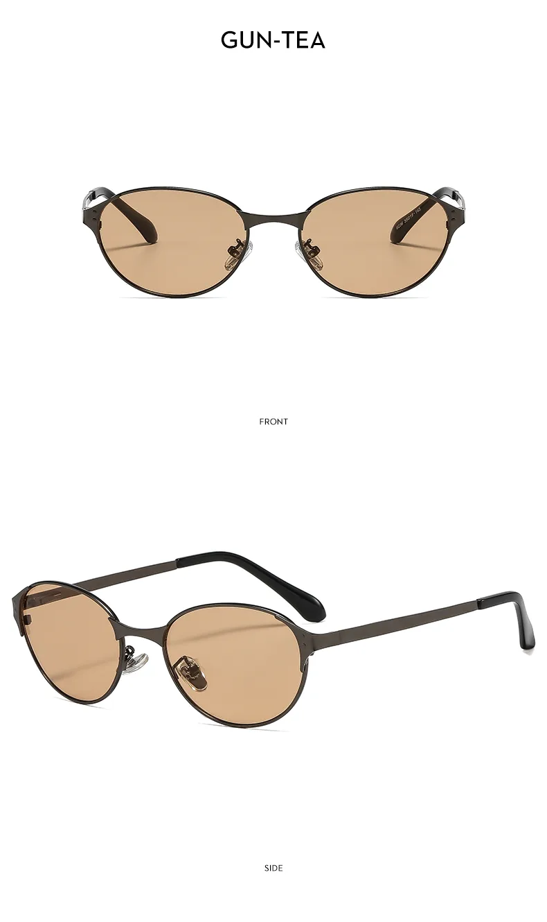 Oval Frame Casual Solid Color Ac Gradient Tinted Lenses Full Frame Women's Sunglasses display picture 12