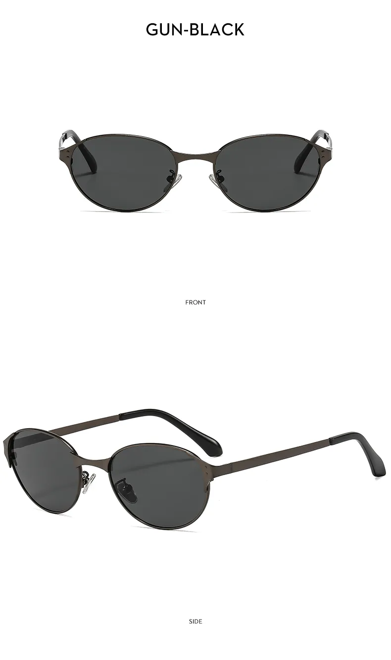 Oval Frame Casual Solid Color Ac Gradient Tinted Lenses Full Frame Women's Sunglasses display picture 11