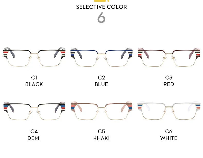 Cuadrado Casual Color Sólido C.A. Fotograma Completo Gafas Ópticas display picture 4
