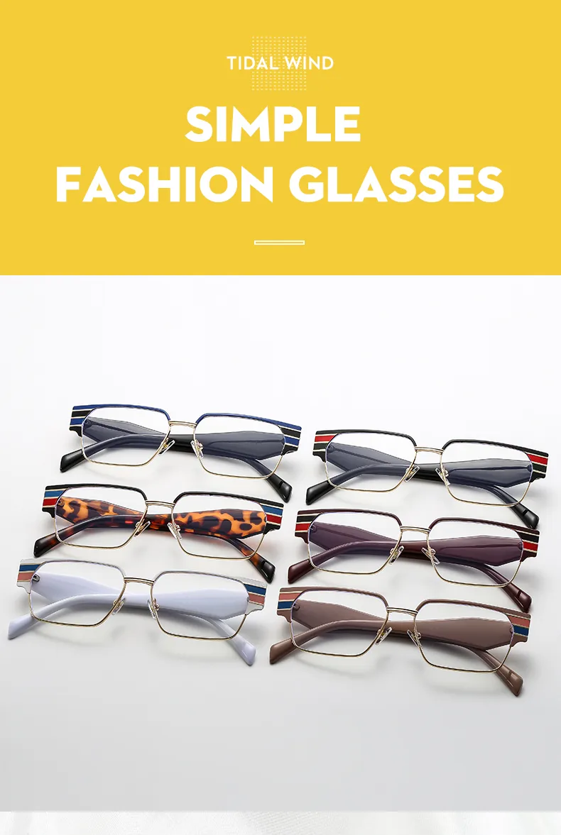 Square Casual Solid Color Ac Full Frame Optical Glasses display picture 11