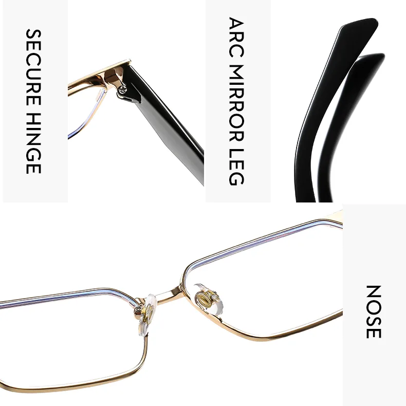 Square Casual Solid Color Ac Full Frame Optical Glasses display picture 7