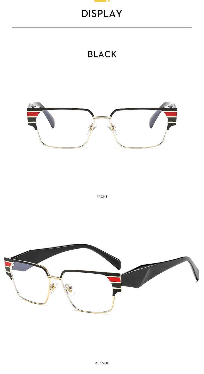 Square Casual Solid Color Ac Full Frame Optical Glasses display picture 13