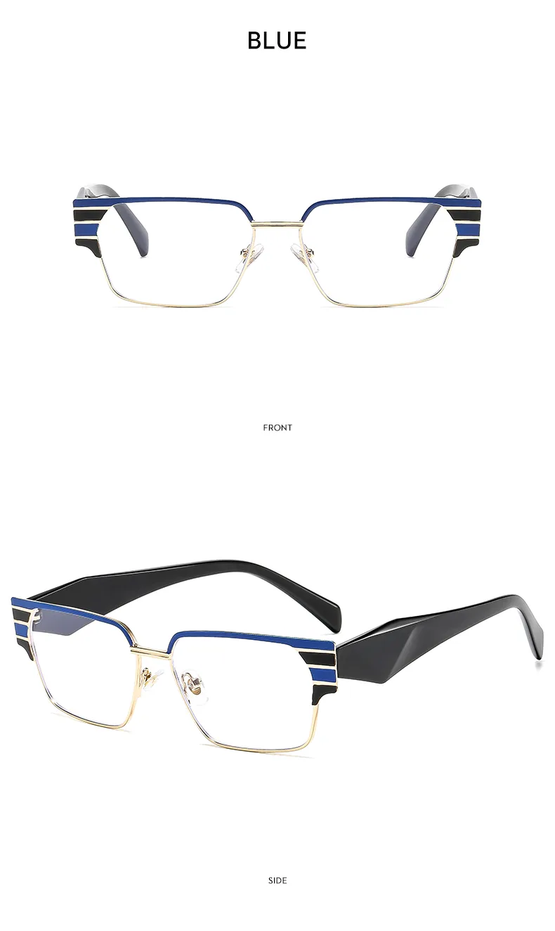 Square Casual Solid Color Ac Full Frame Optical Glasses display picture 9