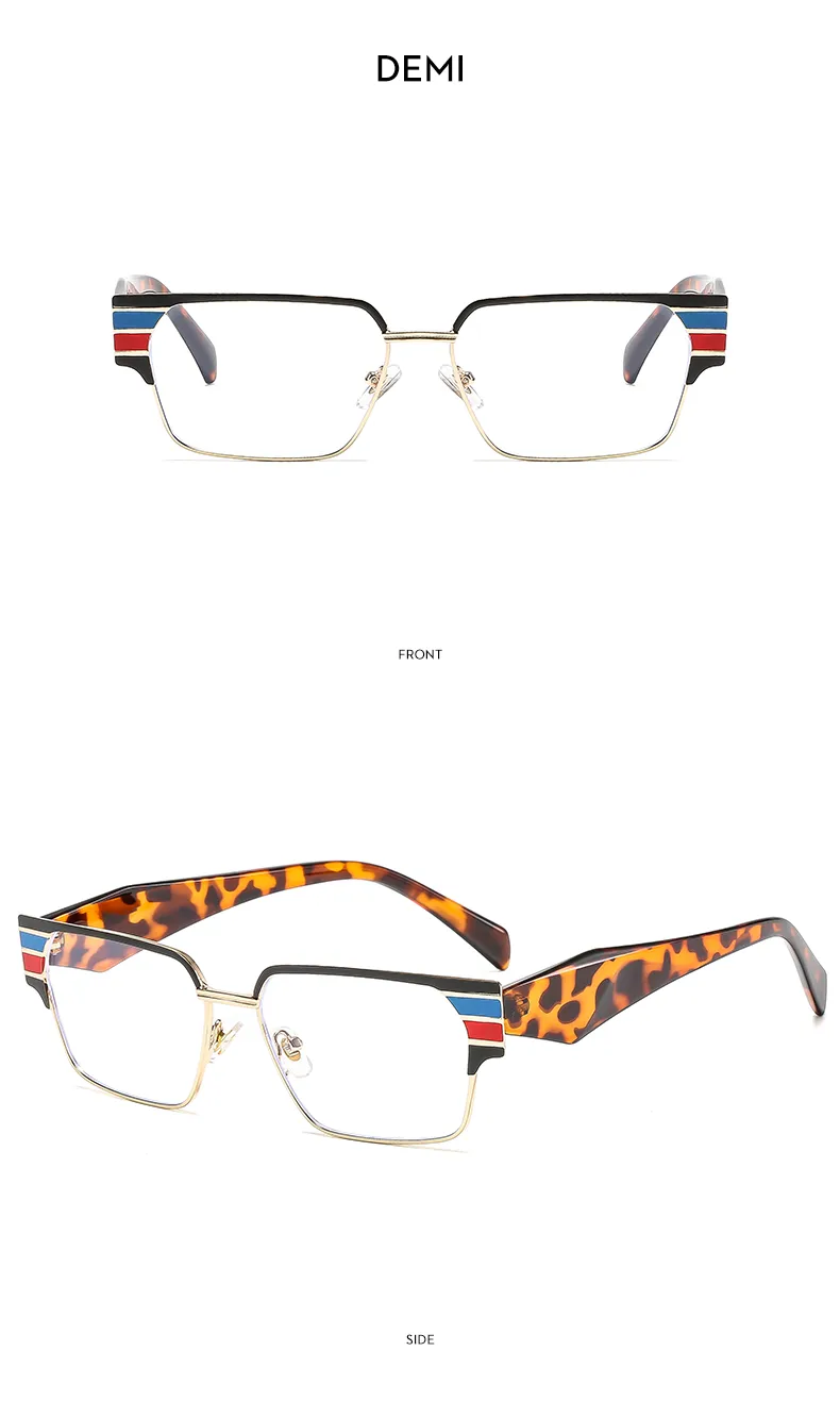 Square Casual Solid Color Ac Full Frame Optical Glasses display picture 15