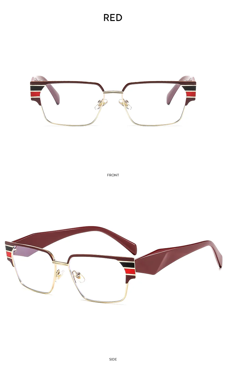 Square Casual Solid Color Ac Full Frame Optical Glasses display picture 6