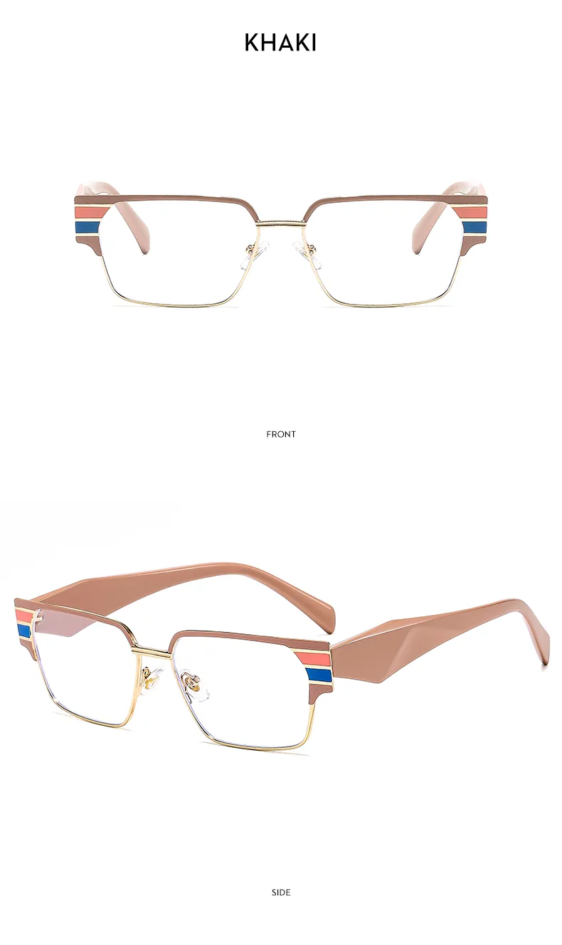 Square Casual Solid Color Ac Full Frame Optical Glasses display picture 12
