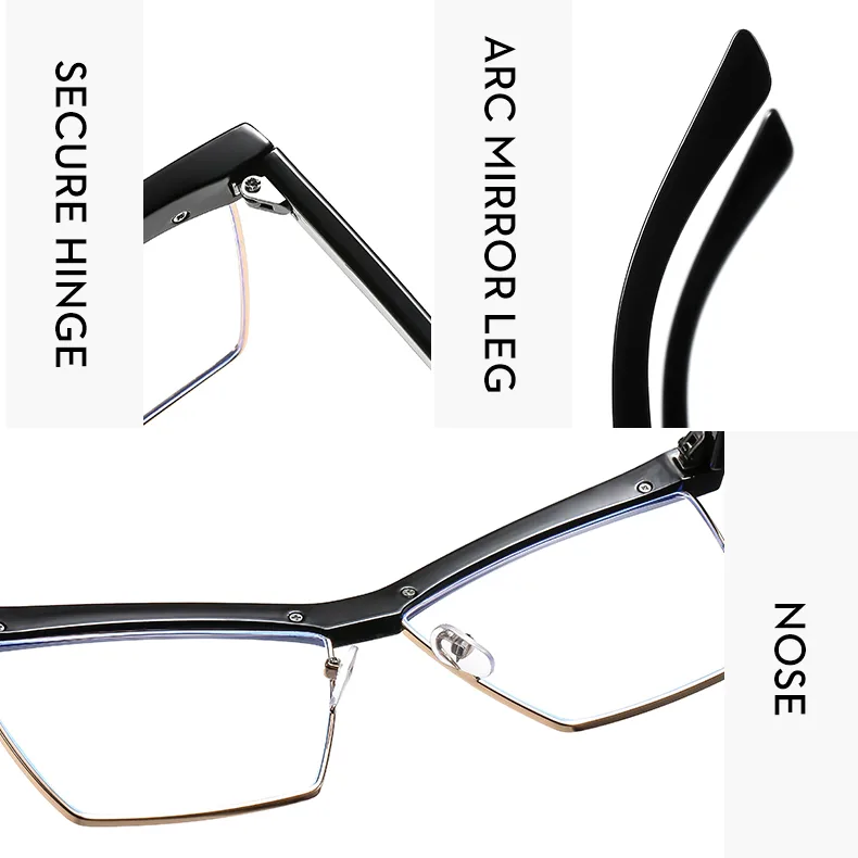 Miroir De Forme Spéciale Décontractée Couleur Unie Ca Plein Cadre Lunettes Optiques display picture 12