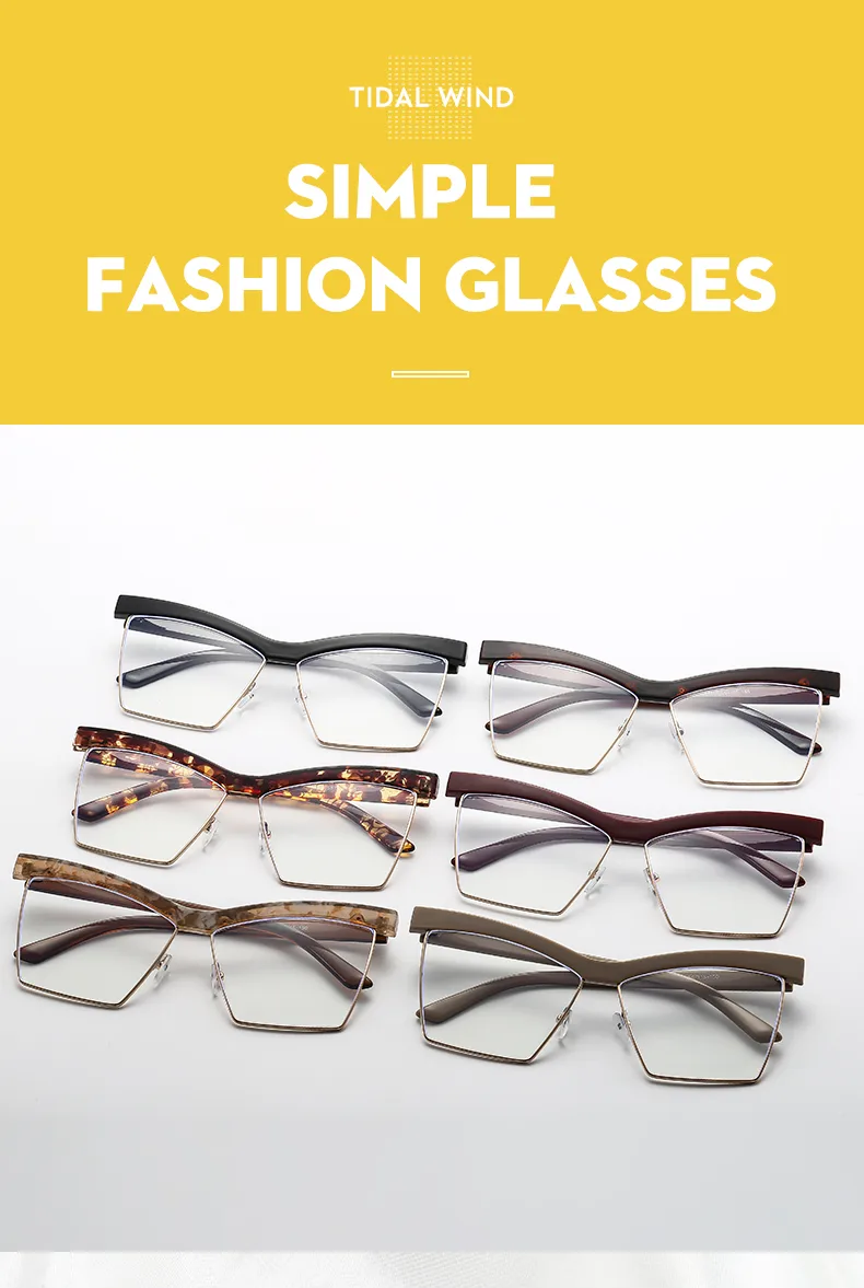 Miroir De Forme Spéciale Décontractée Couleur Unie Ca Plein Cadre Lunettes Optiques display picture 14