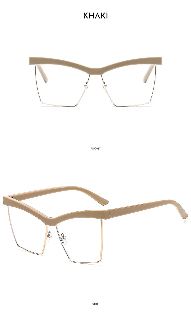 Espejo De Forma Especial Casual Color Sólido C.A. Fotograma Completo Gafas Ópticas display picture 6