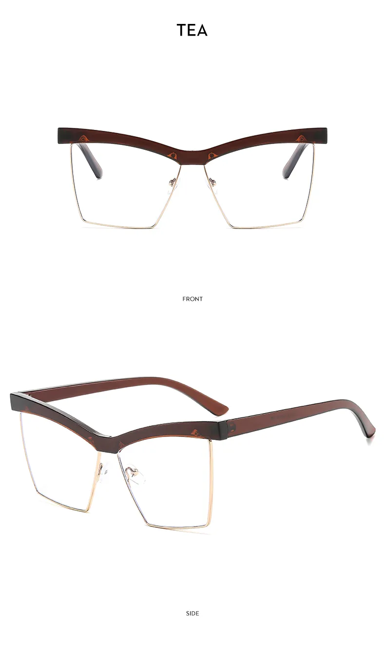 Miroir De Forme Spéciale Décontractée Couleur Unie Ca Plein Cadre Lunettes Optiques display picture 5