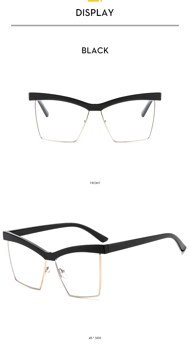 Miroir De Forme Spéciale Décontractée Couleur Unie Ca Plein Cadre Lunettes Optiques display picture 8