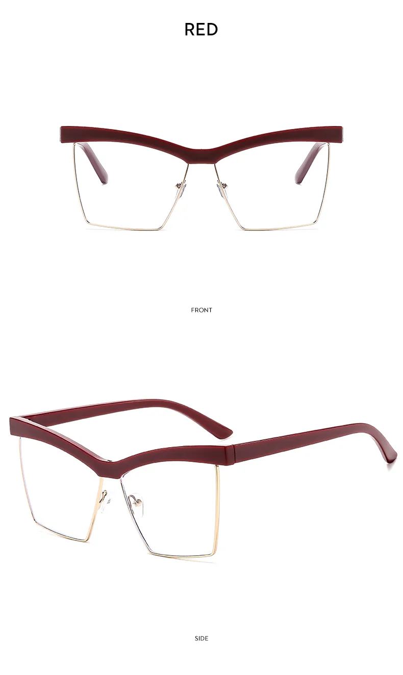 Miroir De Forme Spéciale Décontractée Couleur Unie Ca Plein Cadre Lunettes Optiques display picture 7