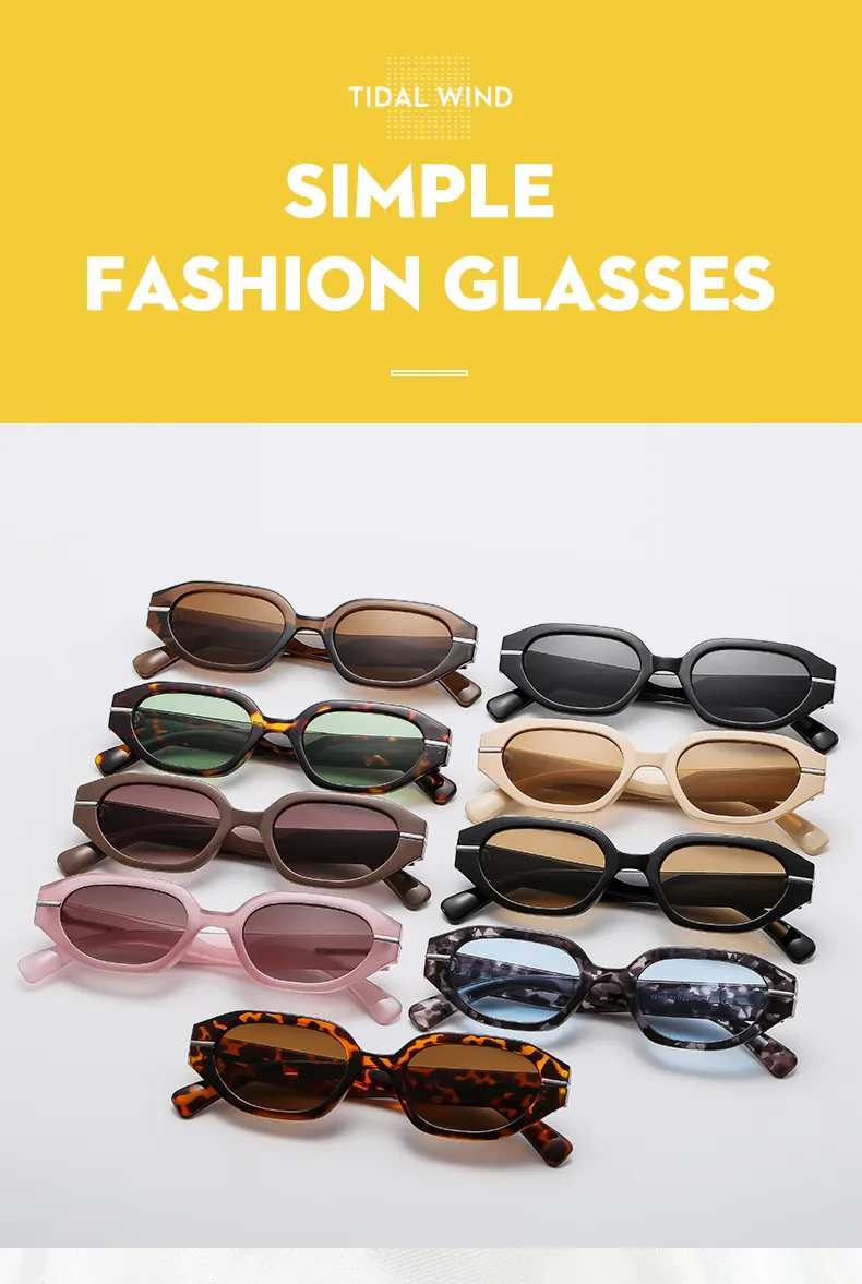 Cadre Ovale Décontractée Couleur Unie Ca Verres Teintés Dégradés Plein Cadre Femmes De Lunettes De Soleil display picture 8