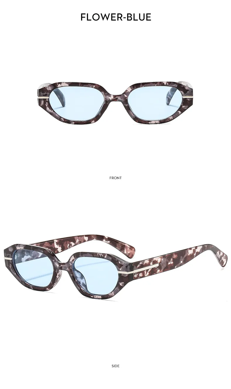 Cadre Ovale Décontractée Couleur Unie Ca Verres Teintés Dégradés Plein Cadre Femmes De Lunettes De Soleil display picture 14