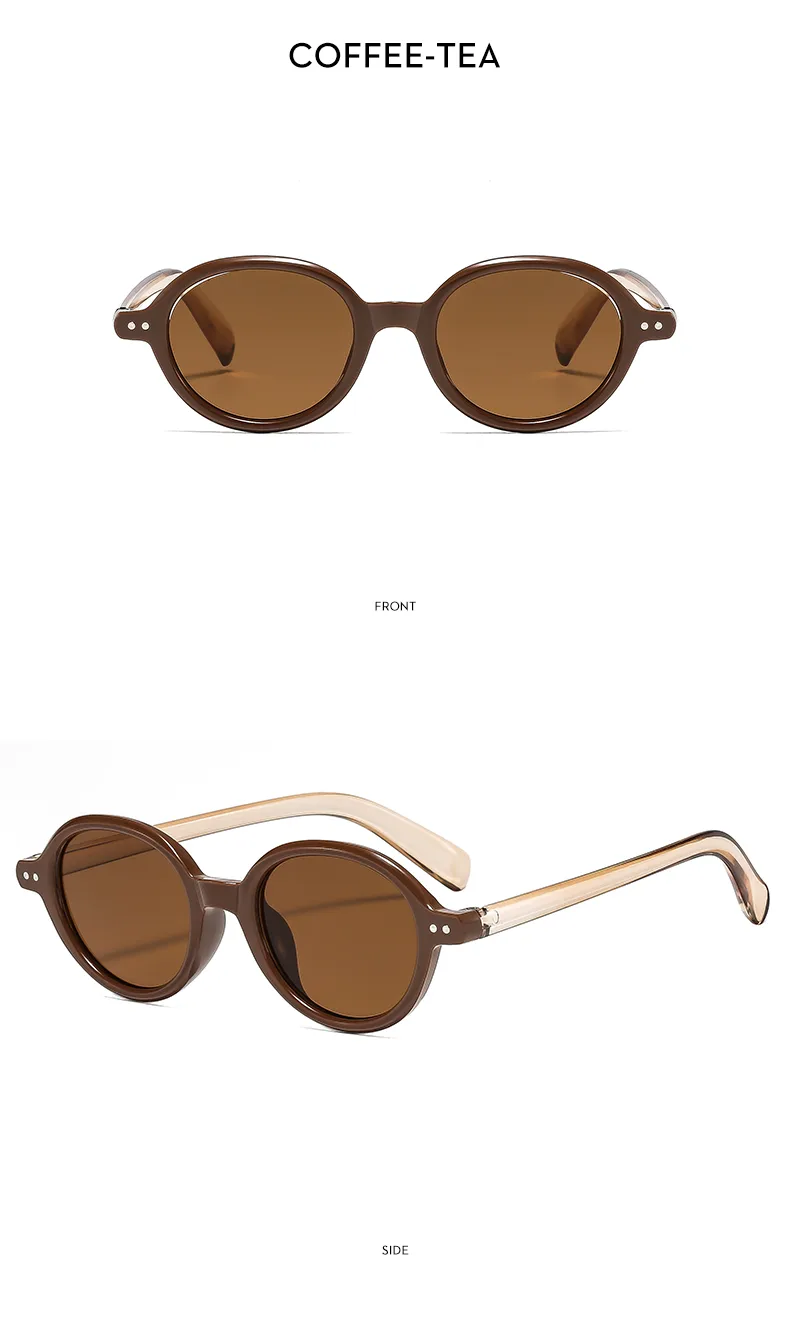 Round Frame Casual Solid Color Ac Full Frame Women's Sunglasses display picture 6