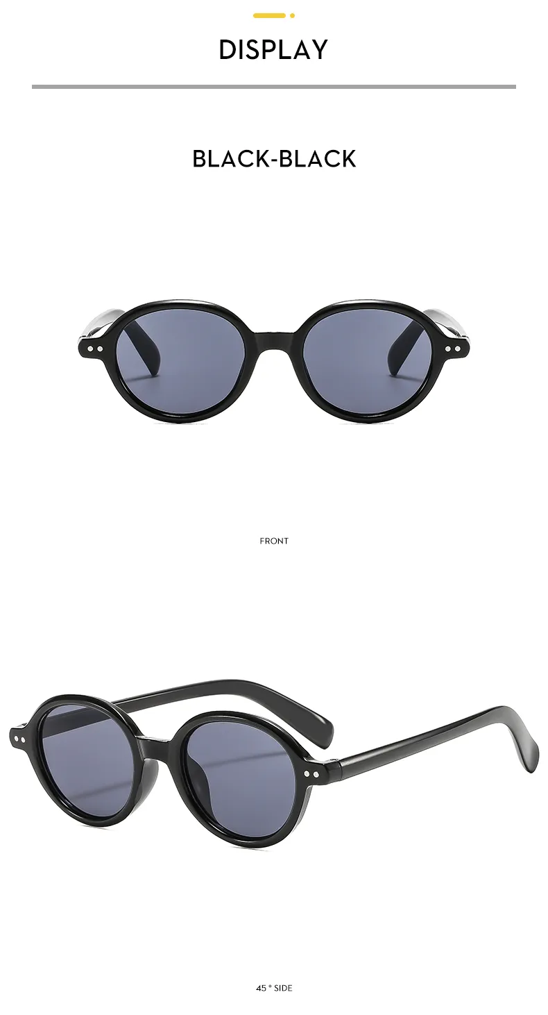 Cadre Rond Décontractée Couleur Unie Ca Plein Cadre Femmes De Lunettes De Soleil display picture 10