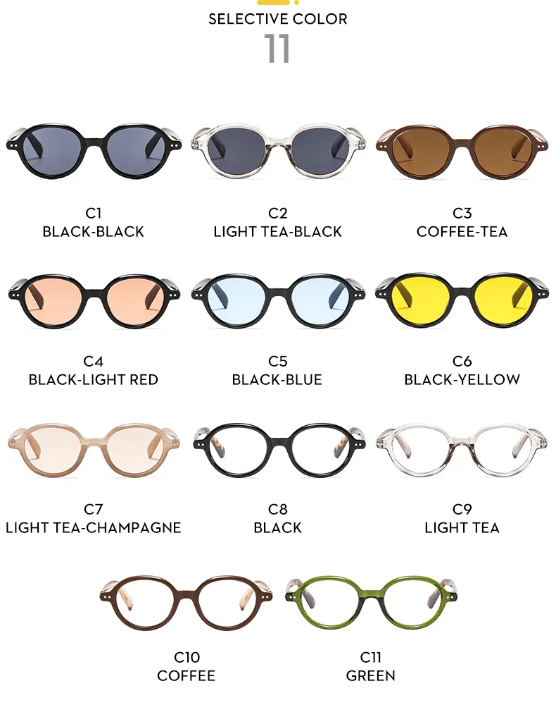 Cadre Rond Décontractée Couleur Unie Ca Plein Cadre Femmes De Lunettes De Soleil display picture 20