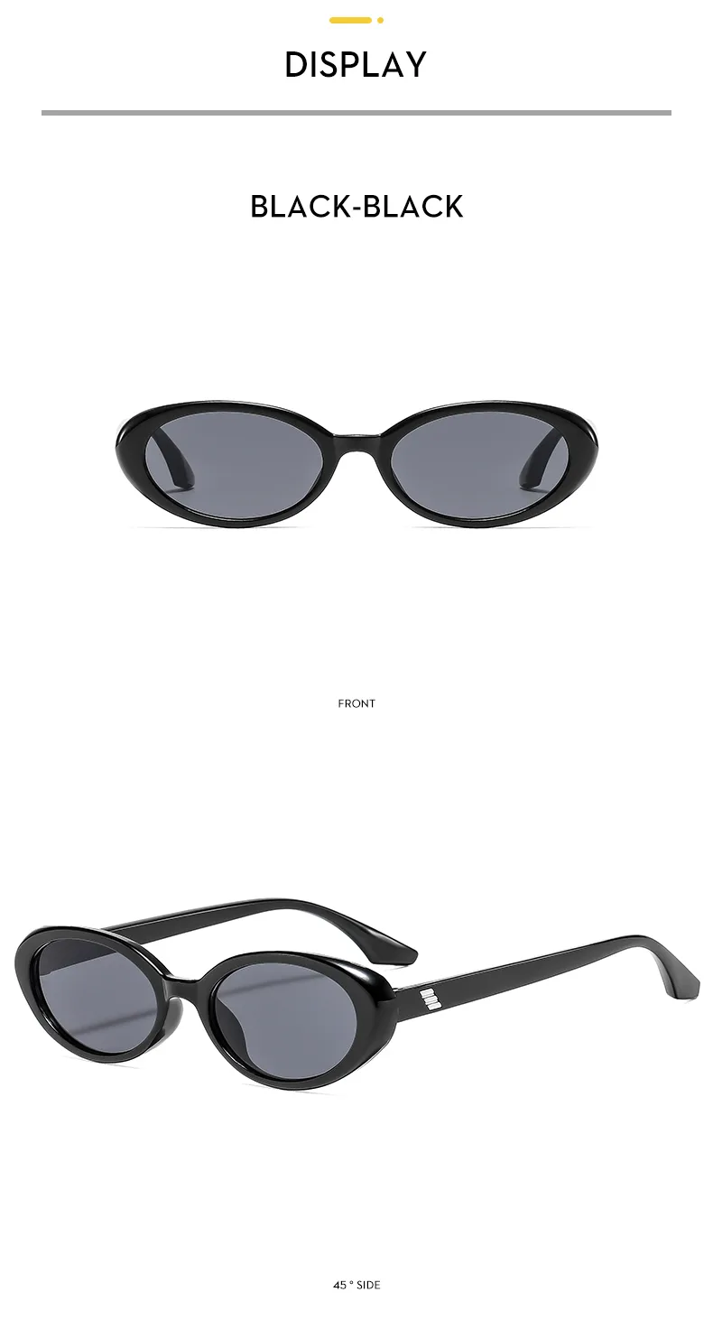 Cadre Ovale Décontractée Couleur Unie Ca Verres Teintés Dégradés Plein Cadre Femmes De Lunettes De Soleil display picture 4