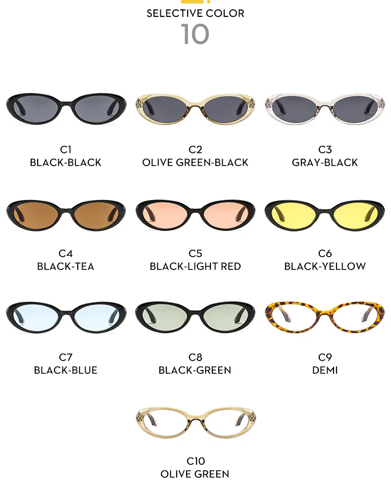 Cadre Ovale Décontractée Couleur Unie Ca Verres Teintés Dégradés Plein Cadre Femmes De Lunettes De Soleil display picture 14