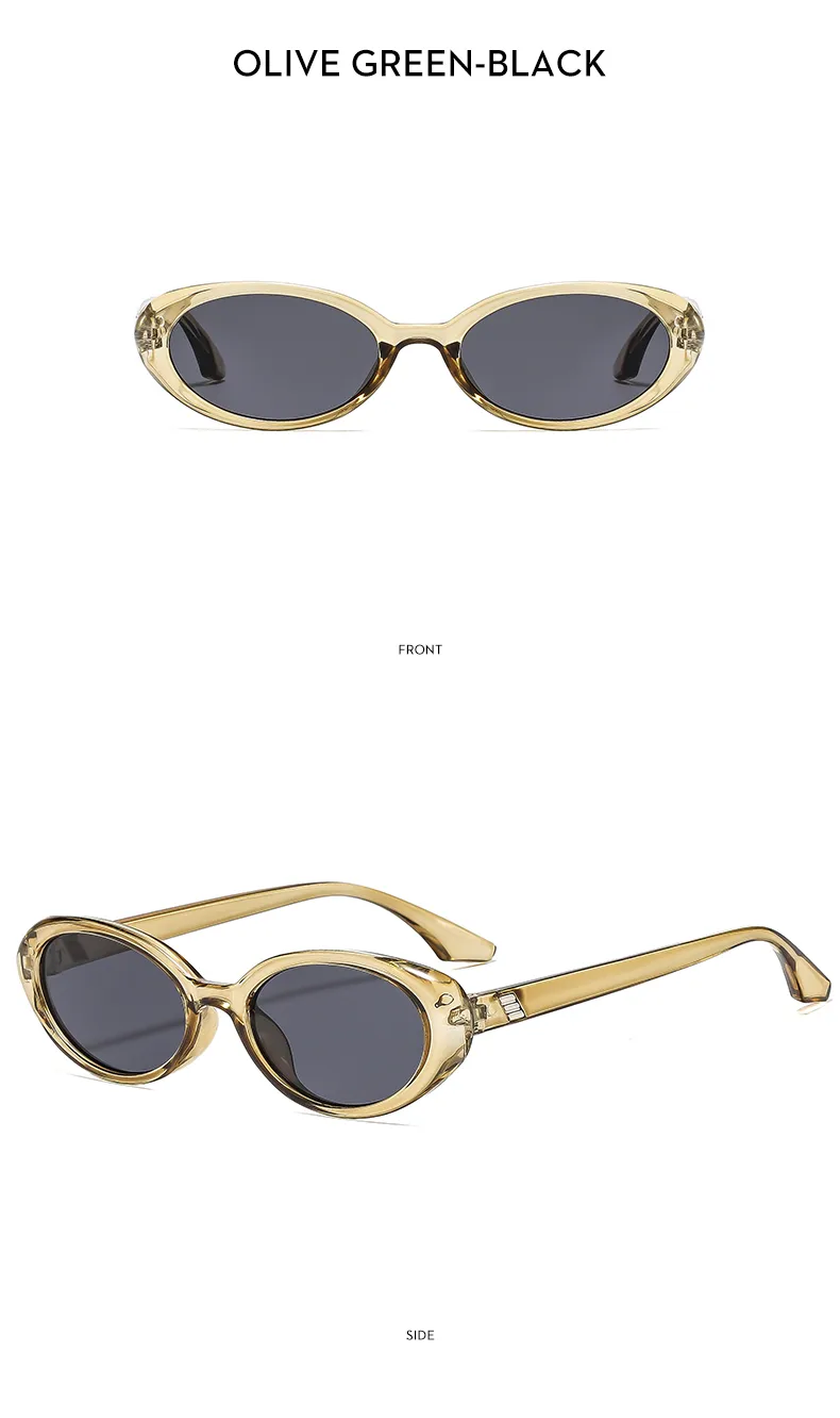 Oval Frame Casual Solid Color Ac Gradient Tinted Lenses Full Frame Women's Sunglasses display picture 13