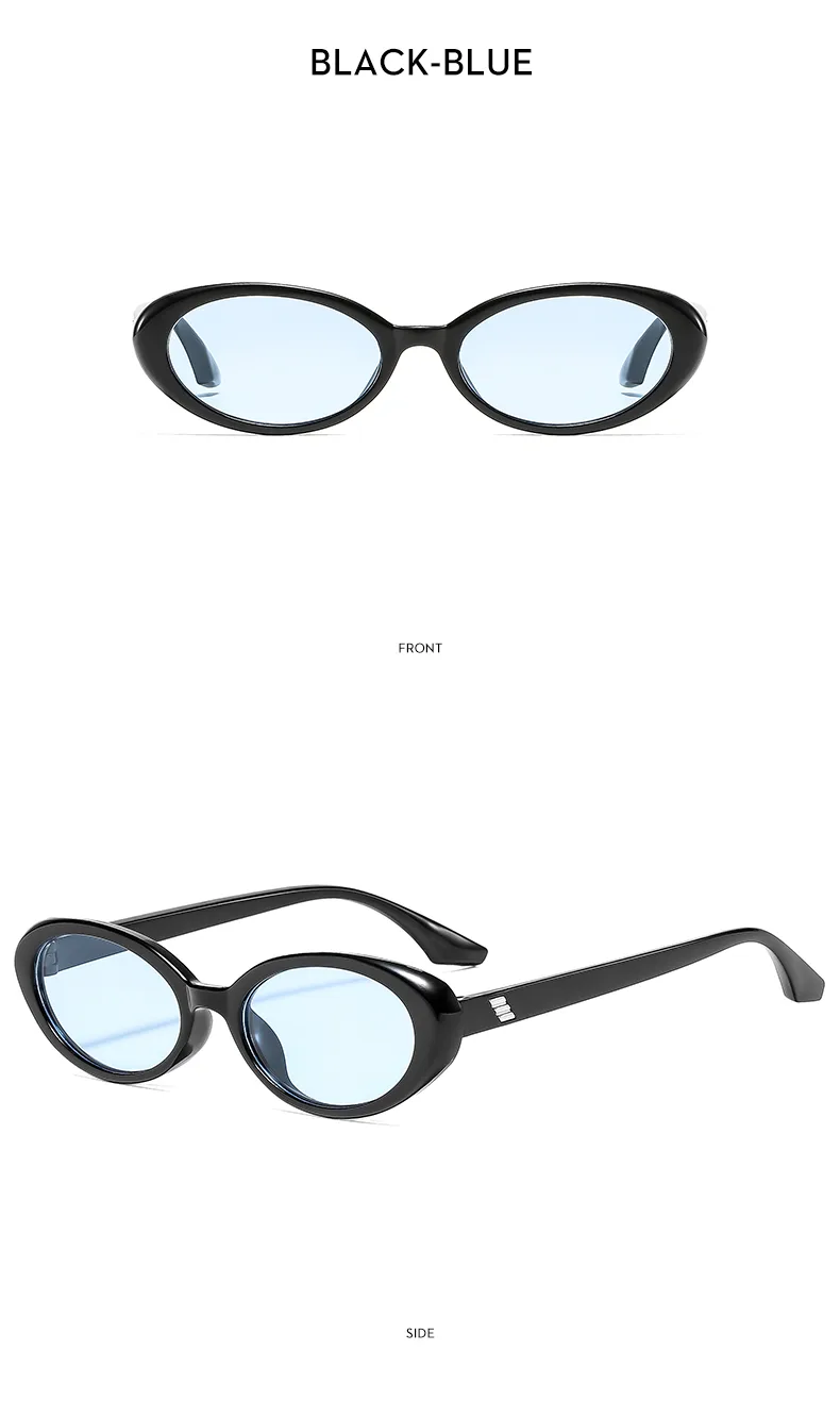 Cadre Ovale Décontractée Couleur Unie Ca Verres Teintés Dégradés Plein Cadre Femmes De Lunettes De Soleil display picture 8