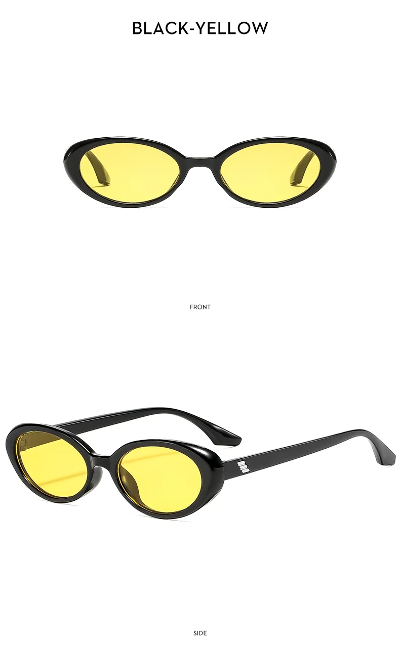 Oval Frame Casual Solid Color Ac Gradient Tinted Lenses Full Frame Women's Sunglasses display picture 11