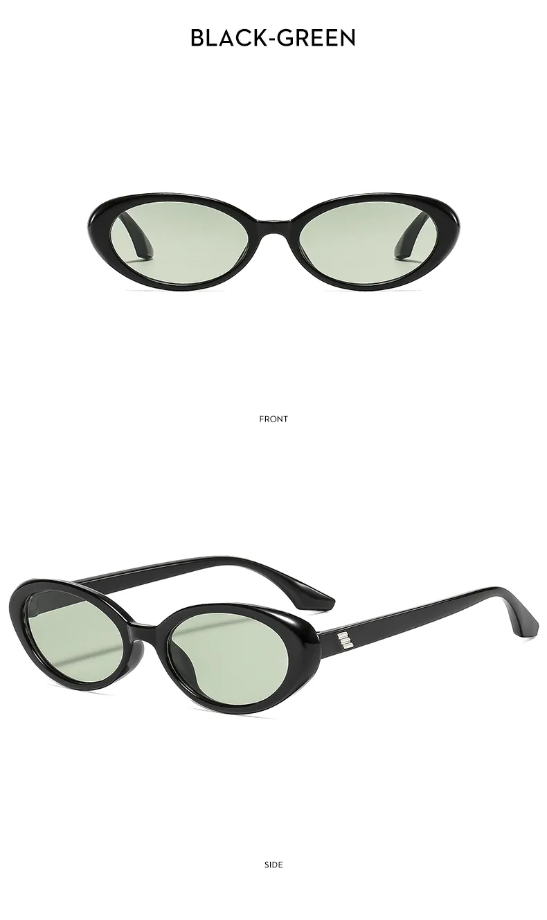 Cadre Ovale Décontractée Couleur Unie Ca Verres Teintés Dégradés Plein Cadre Femmes De Lunettes De Soleil display picture 15