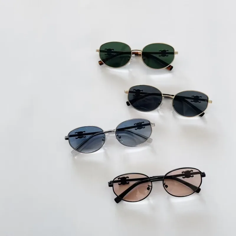 Oval Frame Elegant Glam Streetwear Oval Pc Resin Gradient Tinted Lenses Full Frame Kids Sunglasses display picture 3