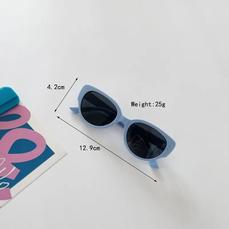 Cadre Rond Décontractée Élégant Ovale Pc Résine Verres Teintés Dégradés Plein Cadre Enfants Lunettes De Soleil display picture 9