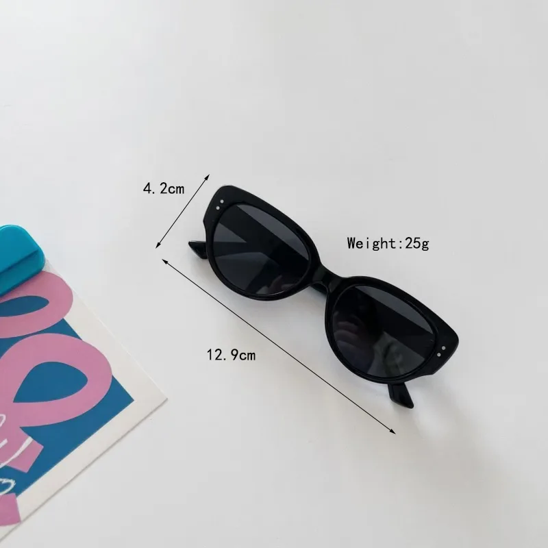 Marco Redondo Casual Elegante Oval Ordenador Personal Resina Lentes Tintados Con Degradado Fotograma Completo Gafas De Sol Para Niños display picture 8