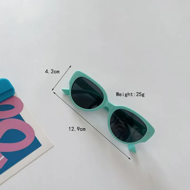 Cadre Rond Décontractée Élégant Ovale Pc Résine Verres Teintés Dégradés Plein Cadre Enfants Lunettes De Soleil display picture 10