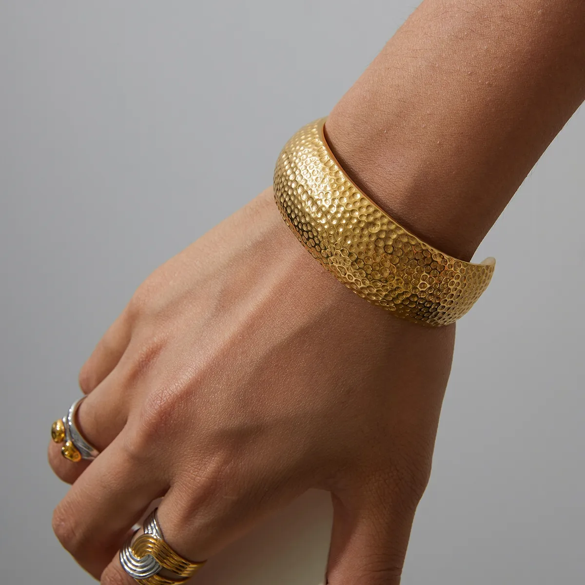 Geometric Casual Modern Style Commute 316 Stainless Steel  Cuff Bracelets Bangle In Bulk display picture 1