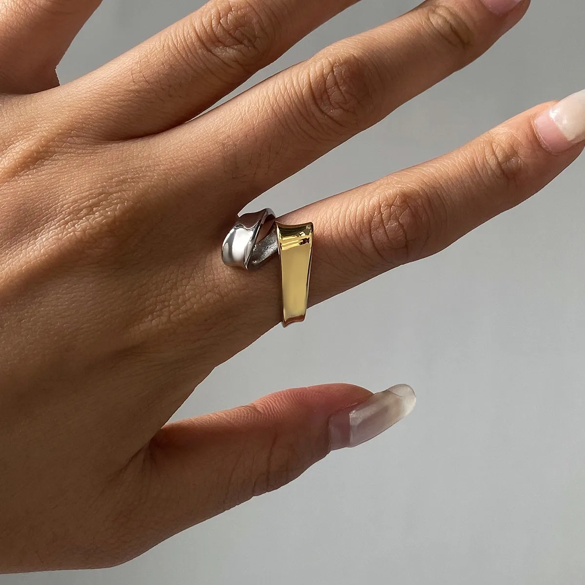 Geometric Casual Modern Style Commute 316 Stainless Steel  Rings display picture 3